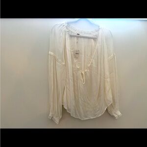 free people small white flower blouse